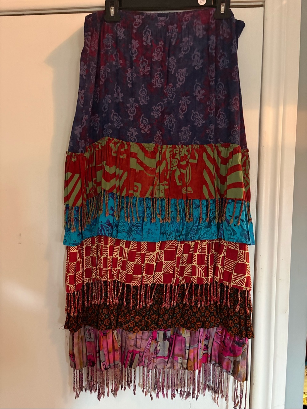 Bohemian Multi-Color Tiered Maxi Skirt